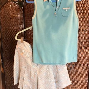 Golf sweater and skirt